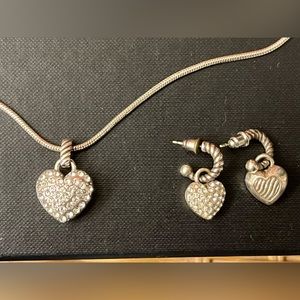 Brighton heart pave necklace and matching earrings